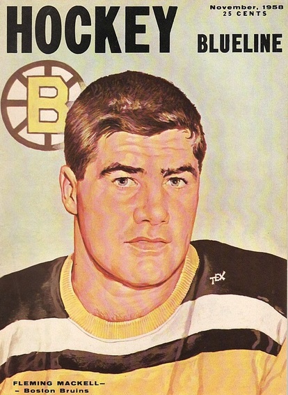 1952 Fleming Mackell scored three goals and Joe Klukay had three assists to lead the Bruins to a 4-1 win over the Black Hawks in Boston. 