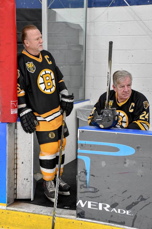 November 29, 2018; Boston, MA, USA; Former Boston Bruins Rick Middleton is  honored during his number retirement ceremony prior to the NHL game between  the New York Islanders and Boston Bruins at