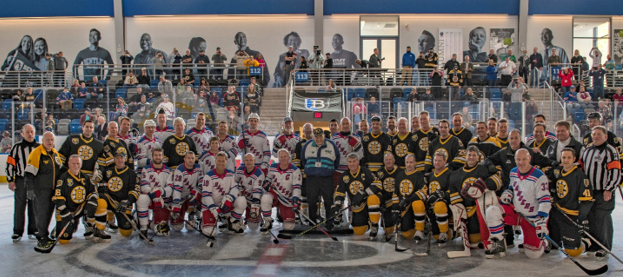 2019 Alumni Classic – Face Off for Heroes game 1 at Bentley University between Boston Bruin and NY Ranger Alumni featuring 7 members of NHLs HOF, 5 Navy SEALs, 1 Navy EOD Officer, and 1 Naval Aviator