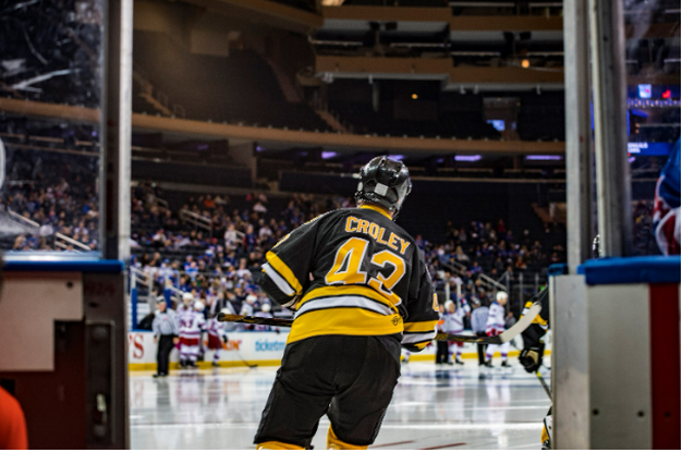 ​Capt. Ryan Croley takes the ice with the Bruins Alumni at Madison Square Garden for game two of Alumni Classic – Face Off for Heroes weekend seriesPicture